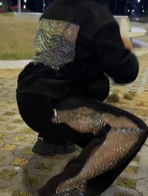Foldable Hollow-out Sparkling Hoodies Set