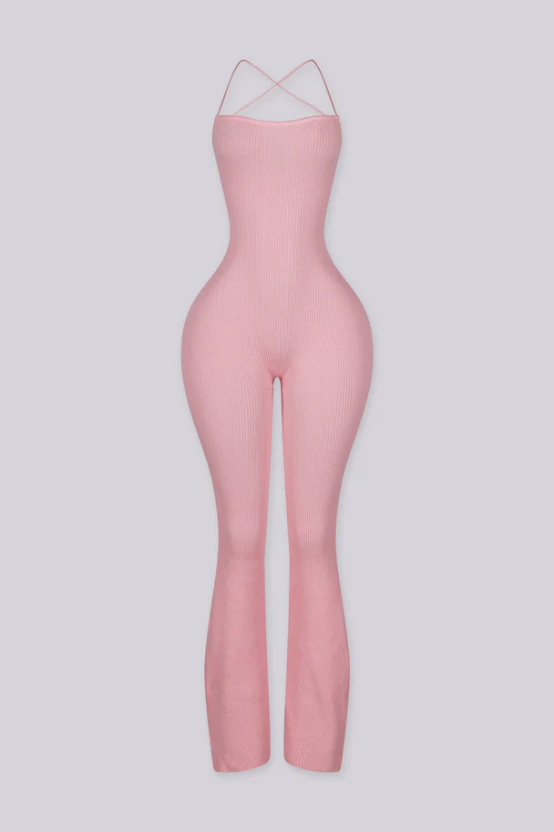 Cereza Ribbed Lace Up Jumpsuit