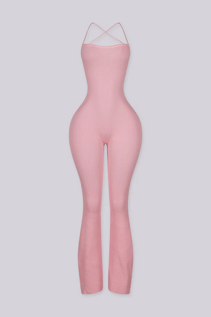 Cereza Ribbed Lace Up Jumpsuit