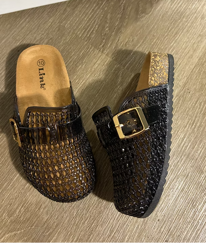 Jelly Closed Toe Slide On Sandals