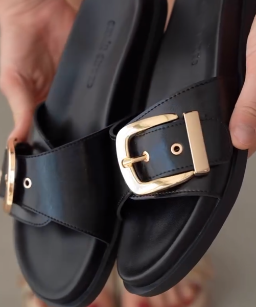 Anti-Slip Thick-Soled Square Buckle Decorative Sandals