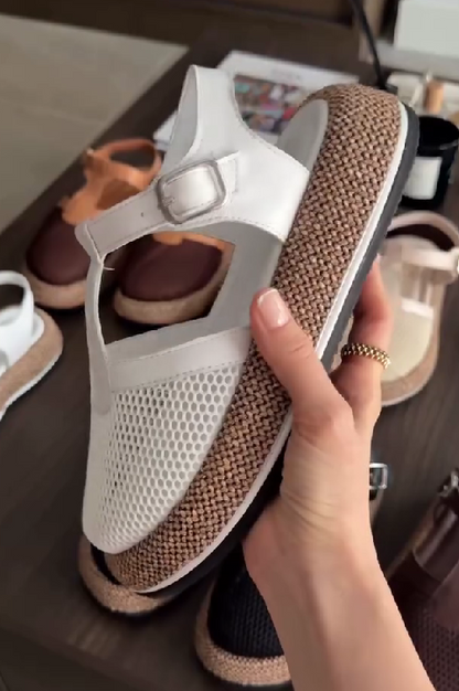 Linen Mesh Casual Roman Sandals