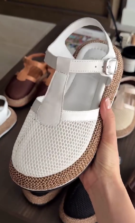 Linen Mesh Casual Roman Sandals