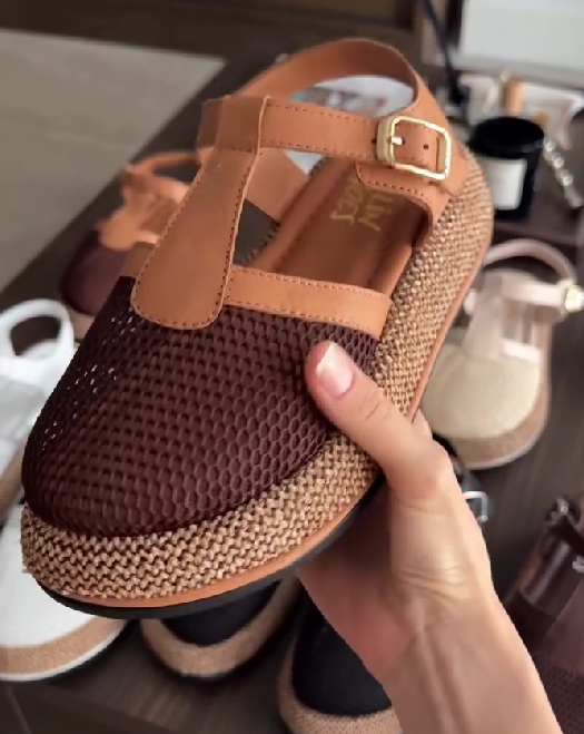 Linen Mesh Casual Roman Sandals