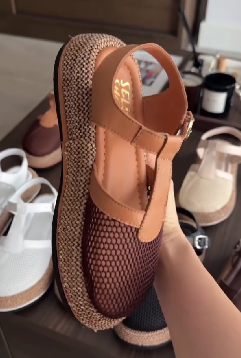 Linen Mesh Casual Roman Sandals