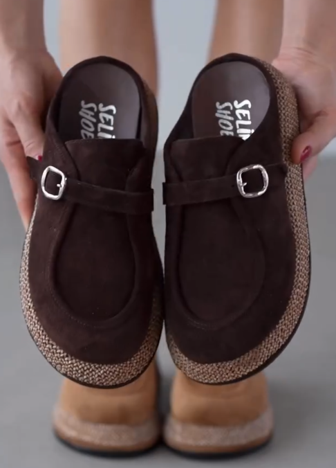 Straw Platform Casual Mules