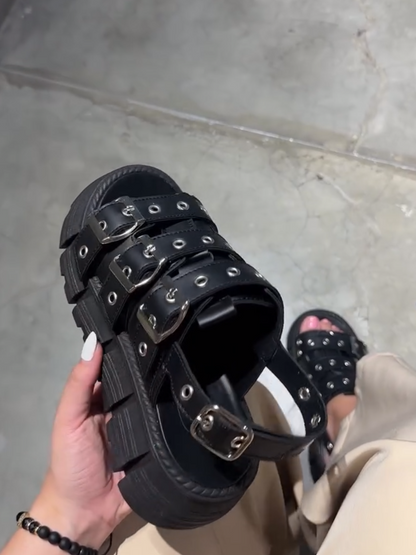 Punk-Style Platform Beach Sandals