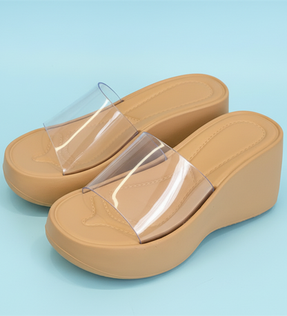 Transparent Platform EVA Flip-Flops High-Heeled Sandals