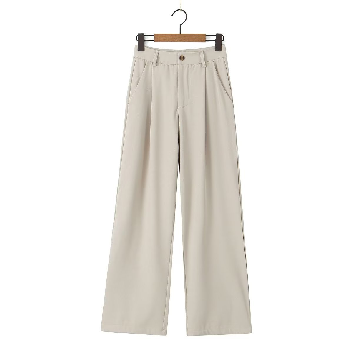 Guess Who V Neck Collared Blouse & Straight-Leg Trousers Suit
