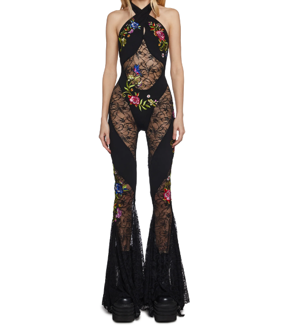 Embroidered Lace Goddess Jumpsuit
