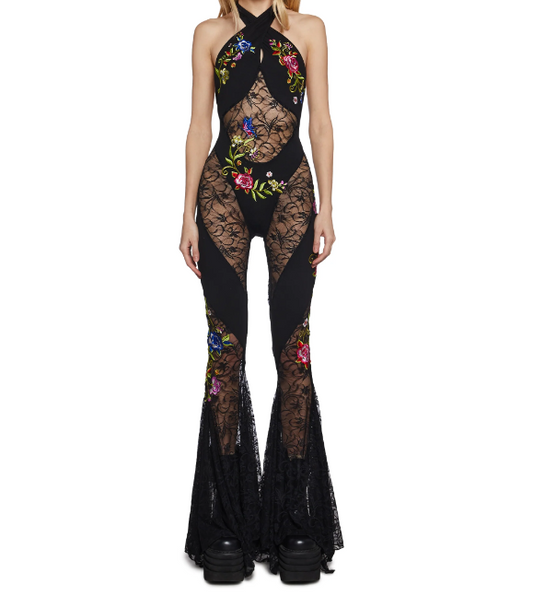 Embroidered Lace Goddess Jumpsuit