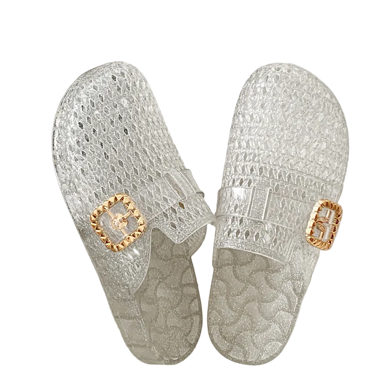 Transparent Crystal Closed-Toe Birkenstocks