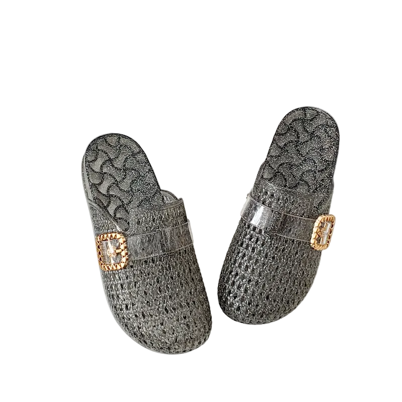 Transparent Crystal Closed-Toe Birkenstocks