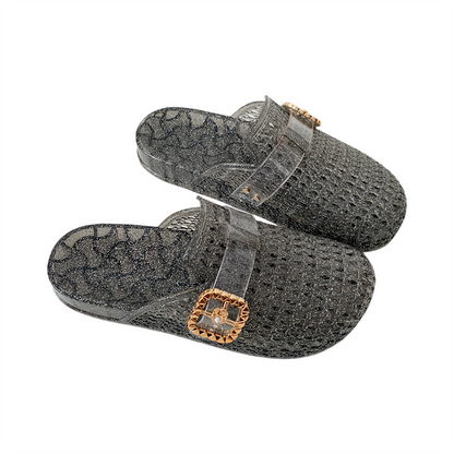 Transparent Crystal Closed-Toe Birkenstocks