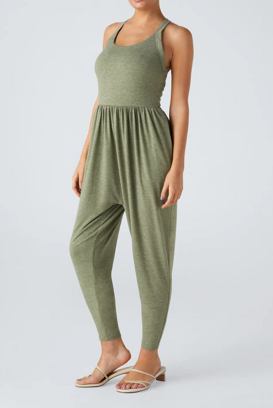 Backless Cross-Strap Leggings Jumpsuit