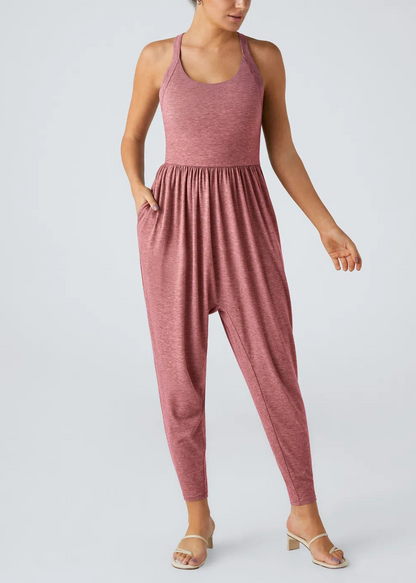 Backless Cross-Strap Leggings Jumpsuit