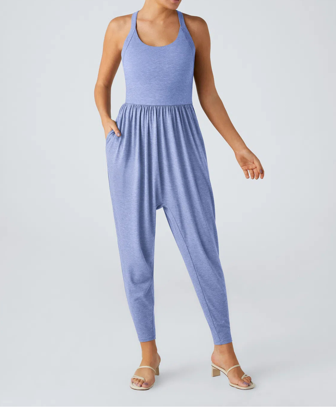 Backless Cross-Strap Leggings Jumpsuit