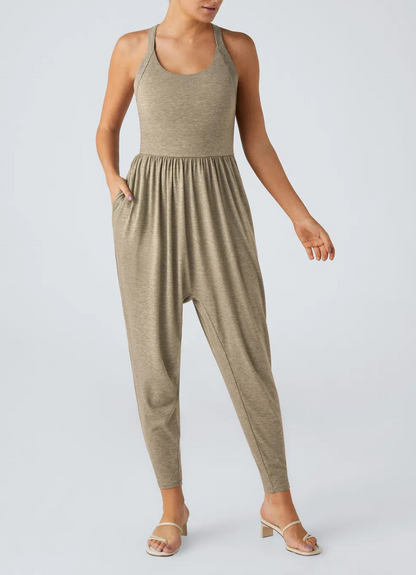 Backless Cross-Strap Leggings Jumpsuit
