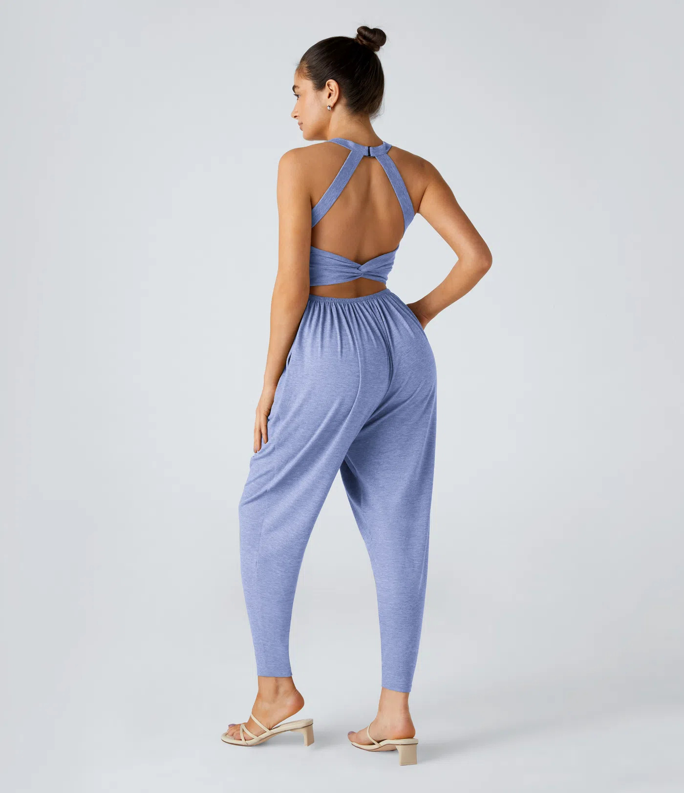 Backless Cross-Strap Leggings Jumpsuit