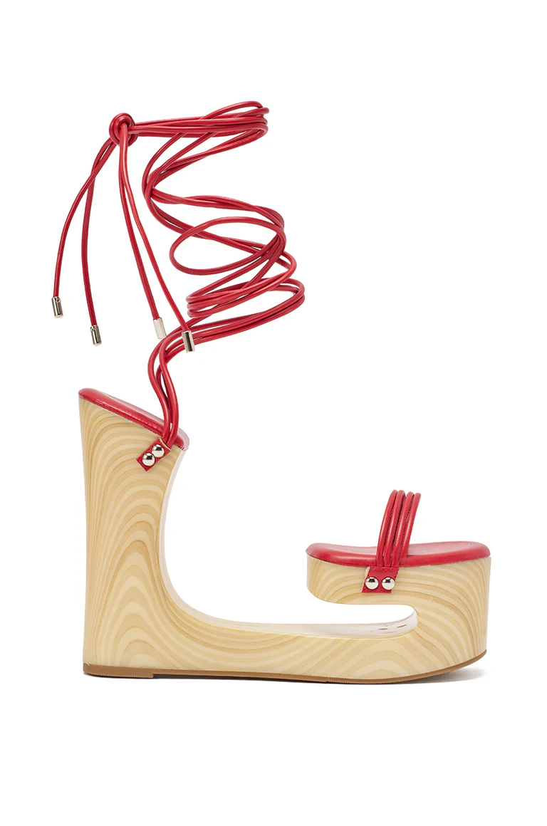 Ankle-Strap Hollow Wedge Platform Sandals