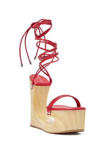 Ankle-Strap Hollow Wedge Platform Sandals