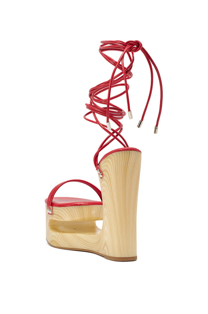 Ankle-Strap Hollow Wedge Platform Sandals