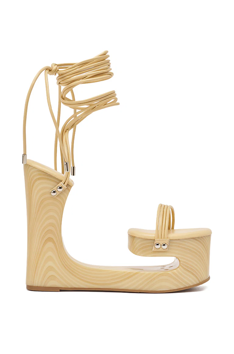 Ankle-Strap Hollow Wedge Platform Sandals