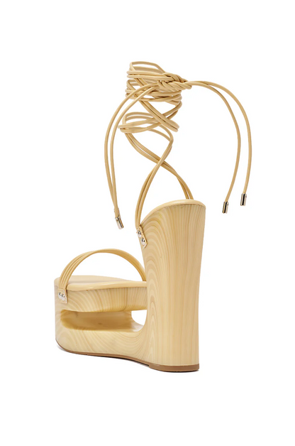 Ankle-Strap Hollow Wedge Platform Sandals