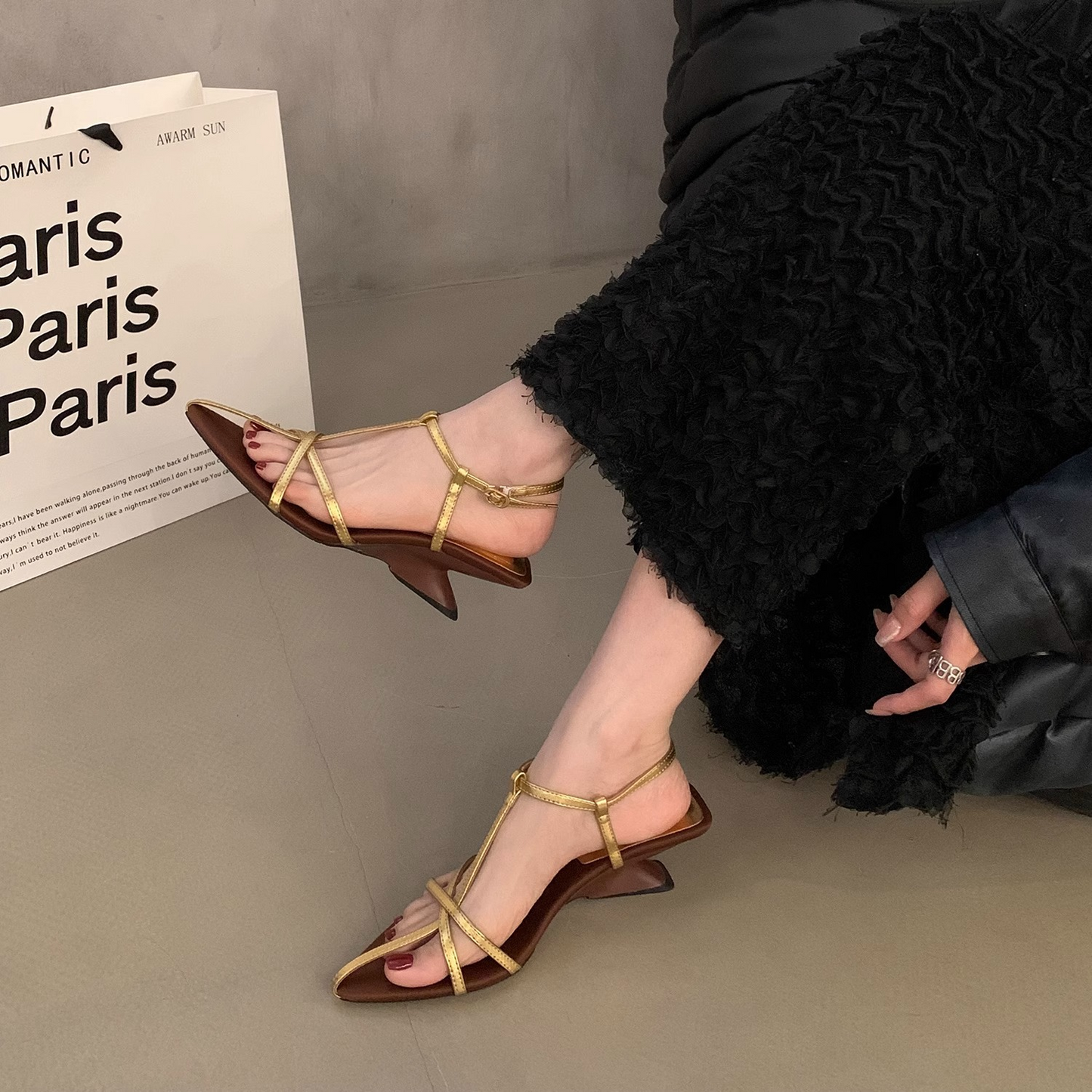 French Strappy Roman High Heels