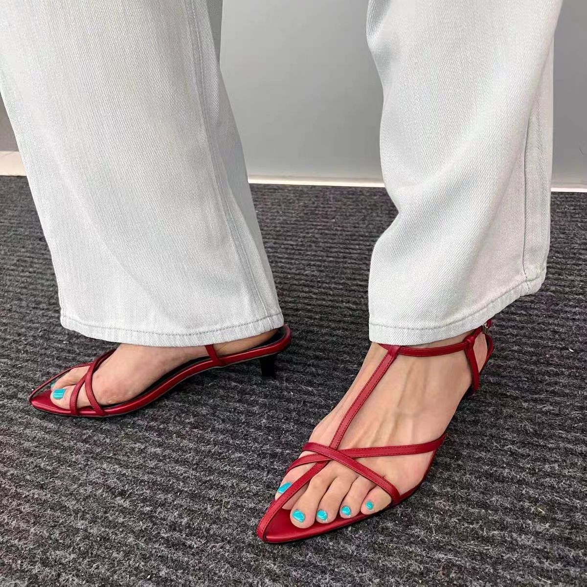 French Strappy Roman High Heels