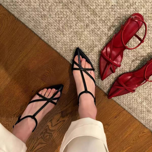 French Strappy Roman High Heels