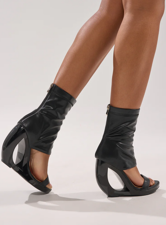 Wedge Open Toe Bootie