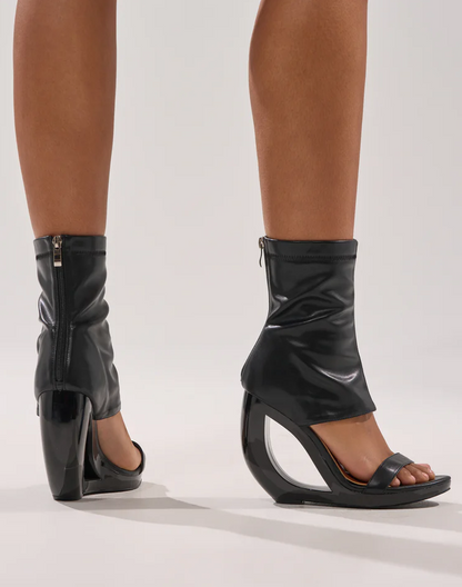 Wedge Open Toe Bootie