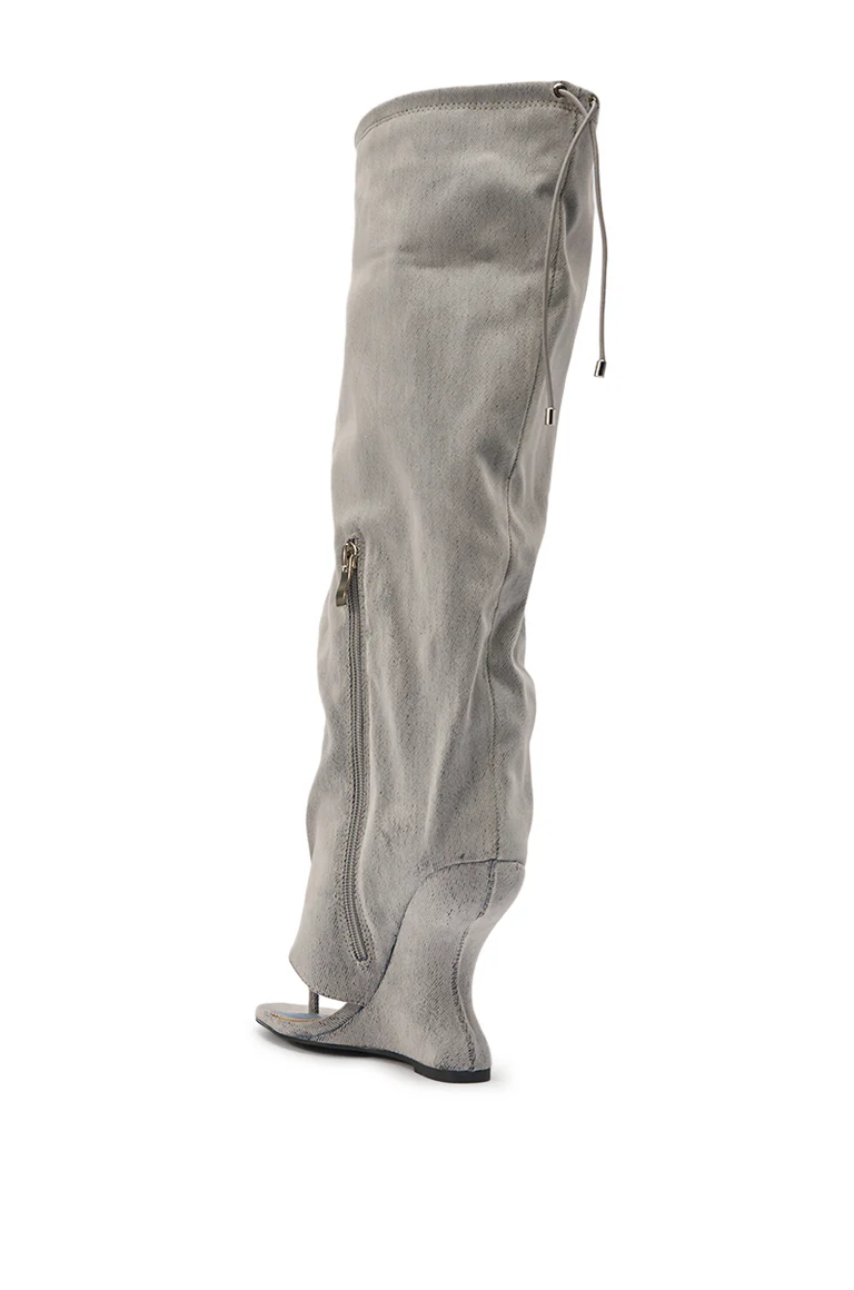 Grey Wedge Gladiator Sandal