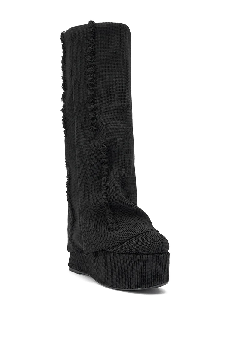 Knit Fold-Over Platform Boots