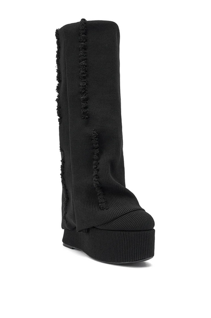 Knit Fold-Over Platform Boots