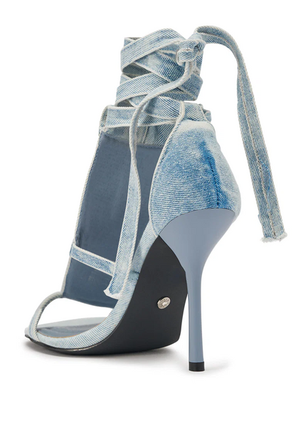 Denim Strappy Stiletto Sandal