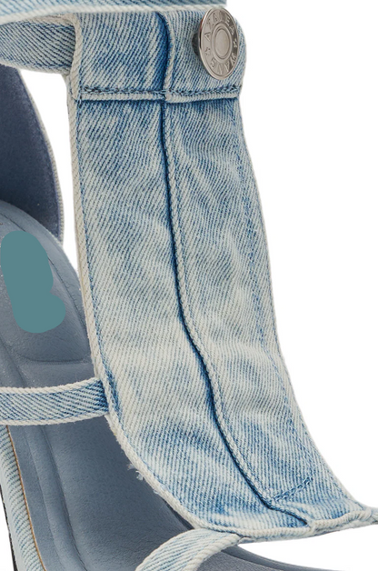 Denim Strappy Stiletto Sandal