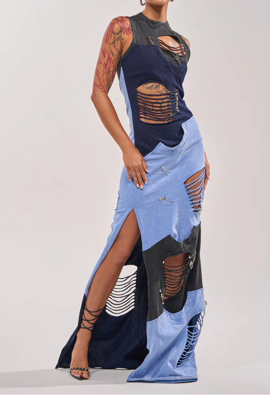 Cute Distressed Maxi Dress
