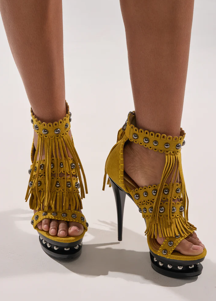 Novelty Platform Fringe Embellished Sandal