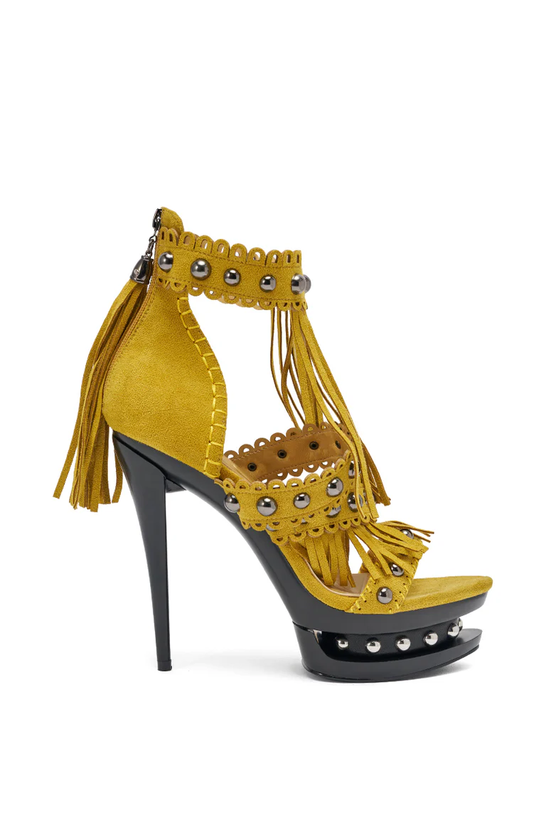 Novelty Platform Fringe Embellished Sandal
