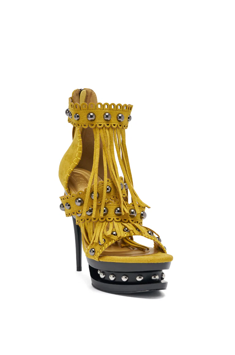 Novelty Platform Fringe Embellished Sandal