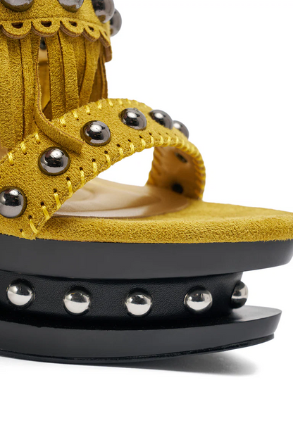 Novelty Platform Fringe Embellished Sandal