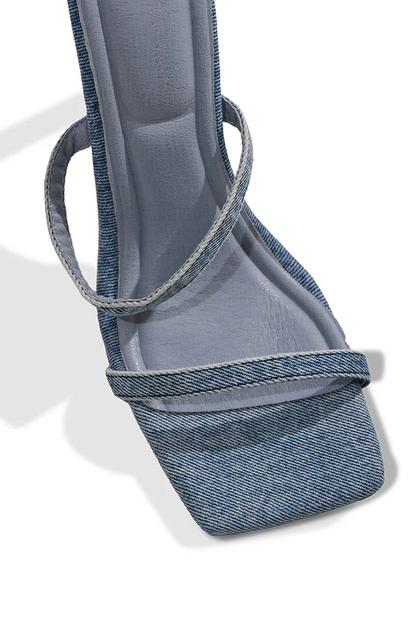 Denim Stiletto Gladiator Sandal