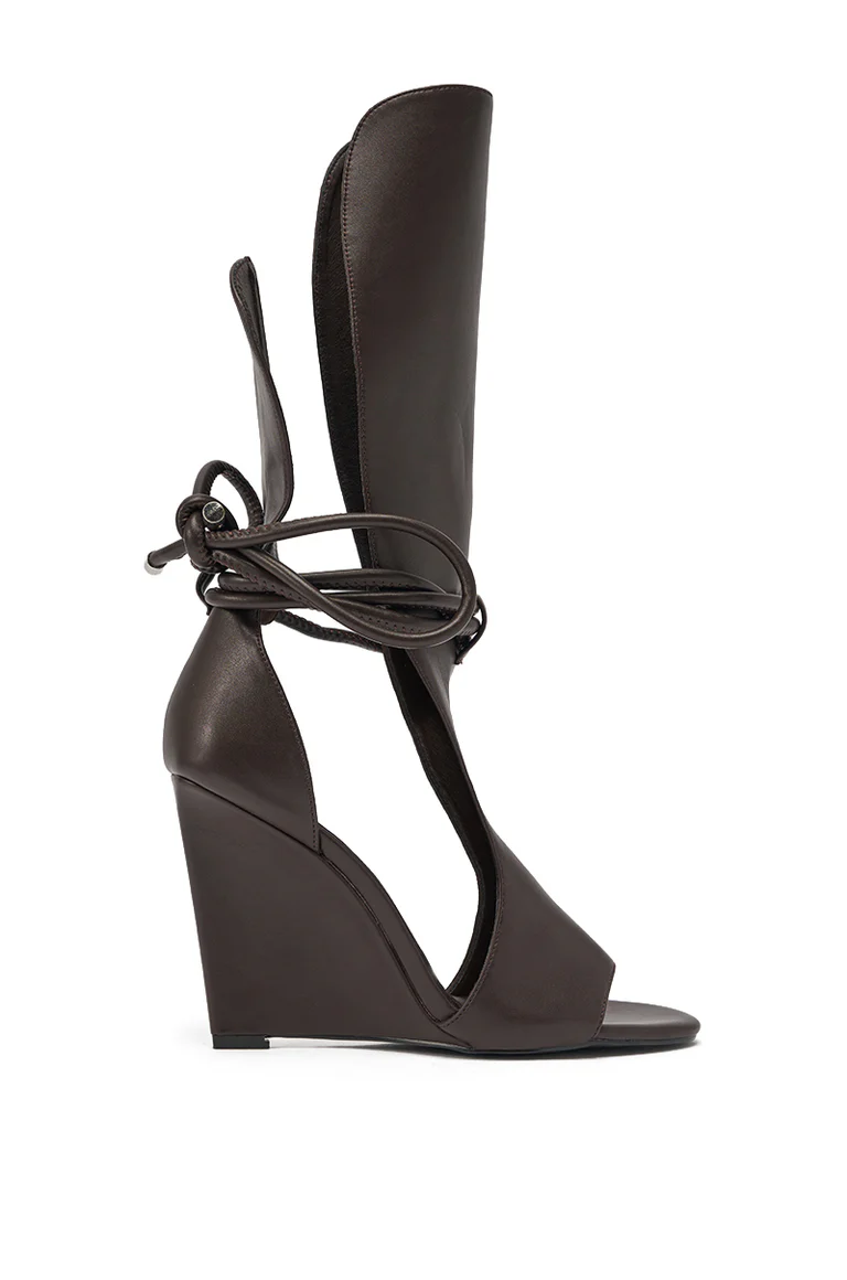 Wedge Heel Wrap-Around Lace-Up High Sandals