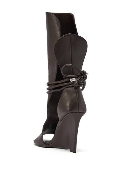 Wedge Heel Wrap-Around Lace-Up High Sandals