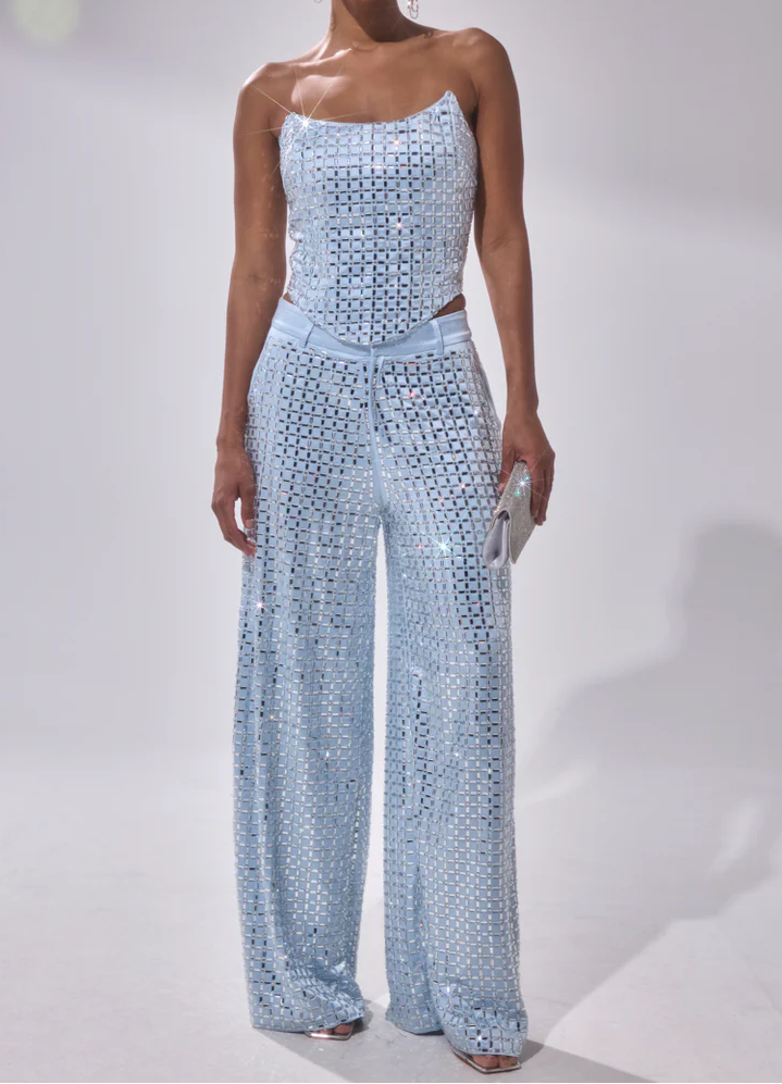 Embellished Satin Rhinestone Corset