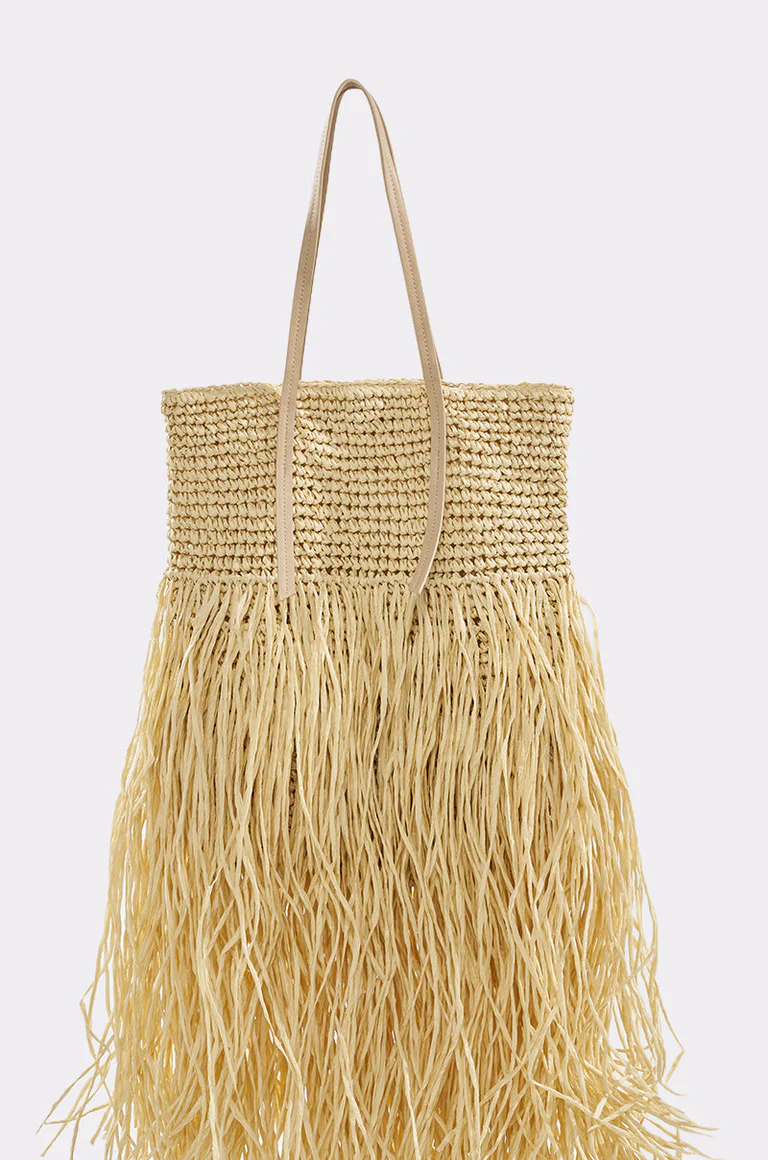 ST Bartz Shaggy Straw Tote Bag