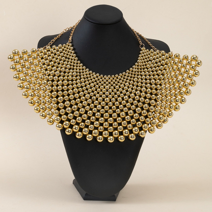 Large Mesh Pearl Necklace