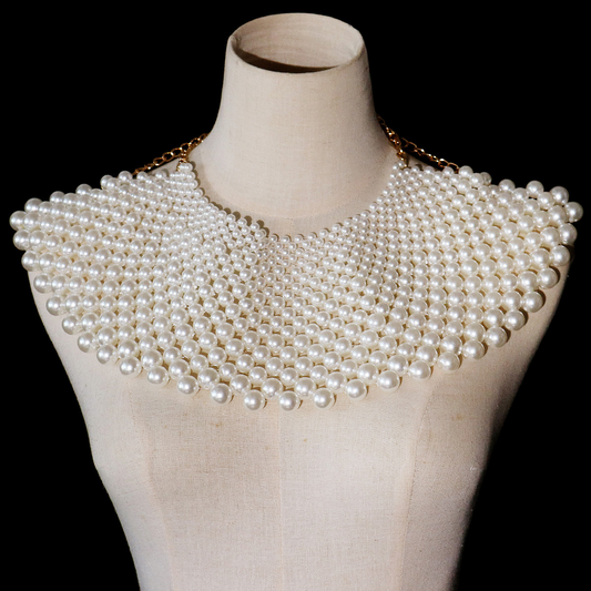 Large Mesh Pearl Necklace
